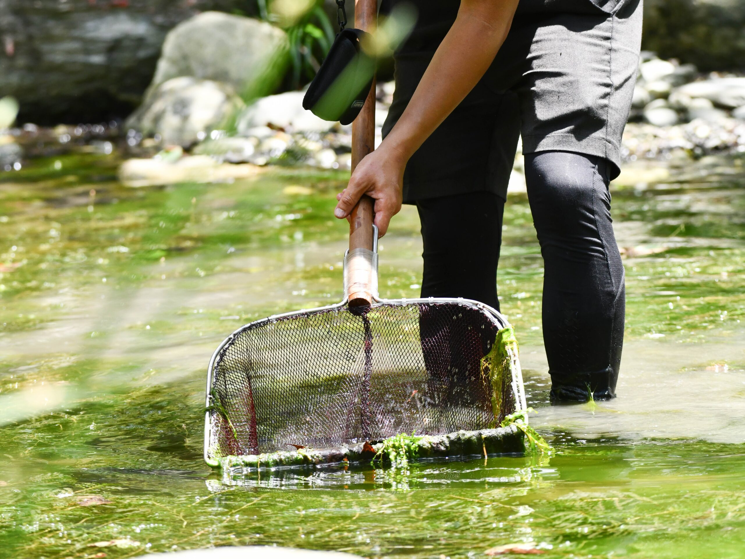 海域生態調查人員於作業船上進行漁具檢視與海洋生態紀錄